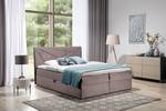 Boxspringbett TREZO 5 Hellbraun - Breite: 146 cm