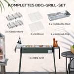 Holzkohlegrill 846-112V00DG Grün - Metall - 30 x 70 x 77 cm