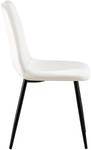 Chaise salle à manger Dijon Lot de 4 Blanc crème - Fourrure synthétique