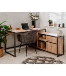 Bureau d'angle Prague Beige - Bois manufacturé - 142 x 75 x 139 cm