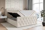 ALTDECOR Boxspringbett mit Topper - AMAY Ecru - Breite: 140 cm - H3