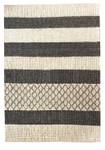 Handgefertigter Teppich Lovely Stripes Braun - Weiß - Textil - 160 x 230 x 1 cm