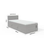 Einzelbett Boxspringbett Menorca Mini Grau - Breite: 90 cm - Bettkasten links