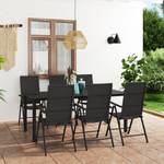 Garten-Essgruppe (7-teilig) 3014663-2 Schwarz - Metall - 90 x 74 x 190 cm