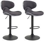 Tabouret de bar Las Vegas V2 Lot de 2 Gris lava - Noir