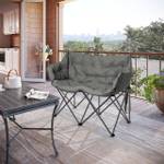 Campingstuhl Chantal Grau - Metall - Textil - 121 x 95 x 60 cm