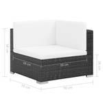 Garten-Sofagarnitur Schwarz - Polyrattan - 74 x 26 x 74 cm