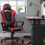 Gaming Stuhl Bürostuhl mit Fußstütze Schwarz - Kunstleder - 63 x 130 x 71 cm