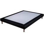 Sommier tapissier simili noir - 140x190 Largeur : 140 cm