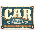 Wandbild Car Retro Wash Schild