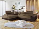 Ecksofa Torezio Braun - Ecke davorstehend links