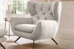 Fauteuil CHARME Cord Blanc crème