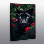 Leinwandbild Black Panther Flowers 80 x 120 cm