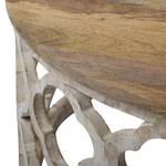 Table basse Ø 75x35cm blanc/naturel Bois massif - 75 x 35 x 75 cm