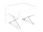 Table de chevet en bois blanc et acier Blanc - Bois manufacturé - Métal - En partie en bois massif - 50 x 38 x 48 cm