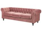 Chesterfield Sofa CHESTERFIELD 2-tlg Schwarz - Pink - 201 x 70 x 75 cm