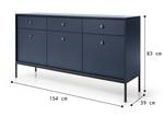 Sideboard MONO Blau - Holzwerkstoff - 153 x 83 x 39 cm