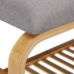 Schuhbank mit Sitzfläche für 3-6 Paar Braun - Grau - Bambus - Kunststoff - Textil - 69 x 46 x 30 cm
