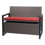 Poly-Rattan 2er Sitzbank F39 Grau - Rot