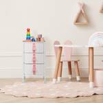 Kommode für Kinder 3 Schubladen Pink - Weiß - Holzwerkstoff - Metall - Textil - 36 x 62 x 41 cm