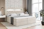 Boxspringbett - NOEL GOLD - LED Ecru - Breite: 140 cm - H3