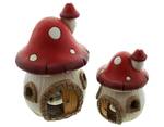 LED-Haus Pilz Set 2tlg. Stein - 6 x 16 x 6 cm