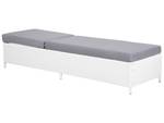 Chaise longue TURIN Gris - Blanc - Polyrotin - 65 x 79 x 201 cm