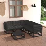 Garten-Lounge-Set (6-teilig) 3009818-2 Anthrazit - Schwarz