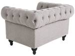 Sessel CHESTERFIELD Grau - Hellgrau - Eiche Dunkel - 110 x 70 x 75 cm