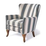 Fauteuil Cavendish Blue Stripe Bleu - Blanc - Textile - 74 x 90 x 83 cm