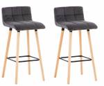 Tabouret de bar Lincoln Lot de 2 Gris