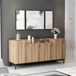 Buffet Ellaria Beige - Bois manufacturé - 42 x 75 x 160 cm