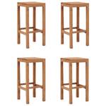 Barhocker 4er Set D6968 Braun - Massivholz - 35 x 75 x 35 cm