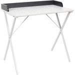 Bureau en métal et MDF Terrazzo Gris Blanc - Métal - 80 x 78 x 50 cm