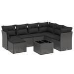 Gartensitzgruppe K4088(8-tlg) Schwarz - Massivholz - 69 x 62 x 62 cm