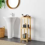 Étagère de salle de bain Kinnula Beige - Bois massif - Bois/Imitation - 30 x 90 x 30 cm