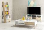 Meubles de télévision Napoli Blanc - En partie en bois massif - 117 x 57 x 39 cm