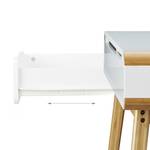 Bureau tiroirs en bois table ordinateur Marron - Blanc - Bambou - Bois manufacturé - 100 x 74 x 45 cm