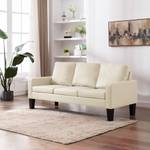 3-Sitzer-Sofa Creme Kunstleder Cremeweiß