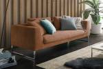 Sofa ARIAN Cord Metallkufe chrom Braun - Breite: 210 cm