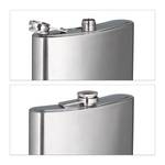 2 x Flachmann XXL 1,8l aus Edelstahl Silber - Metall - 18 x 29 x 5 cm