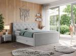 Boxspringbett KING VELEN Platingrau - Breite: 200 cm - H4 - Textil