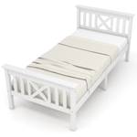 Lit simple en bois M246 Blanc - Bois massif - 99 x 82 x 209 cm