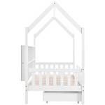 Hausbett Kinderbett Thalassas Ⅵ Braun - Weiß - Holzwerkstoff - Metall - Massivholz - Holzart/Dekor - 96 x 168 x 207 cm