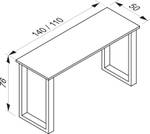 Schreibtisch Lona Grau - Silber - Breite: 110 cm