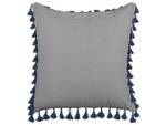 Coussin décoratif CARPINUS Bleu - Gris - Fibres naturelles - 45 x 10 x 45 cm