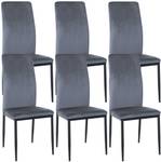 chaise salle à manger Savino Lot de 6 Gris lumineux - Fourrure synthétique