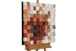Tableau en bois Colours of Dawn Rouge - En partie en bois massif - 75 x 75 x 8 cm