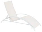 Chaise longue GAETA Beige - Blanc - Métal - 60 x 93 x 170 cm