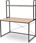 Schreibtisch Sean Schwarz - Braun - Holzwerkstoff - Metall - 120 x 140 x 60 cm